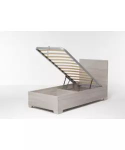 LETTO SINGOLO CONTENITORE CON PIEDINI "HI BOX" OLMO NATURALE 90X190 CM
